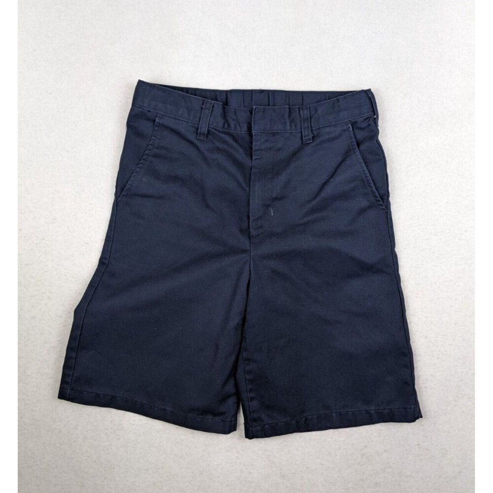 BOY'S BLUE CHINO SCHOOL UNIFORM SHORTS - SIZE 14 ADJUSTABLE WAIST
